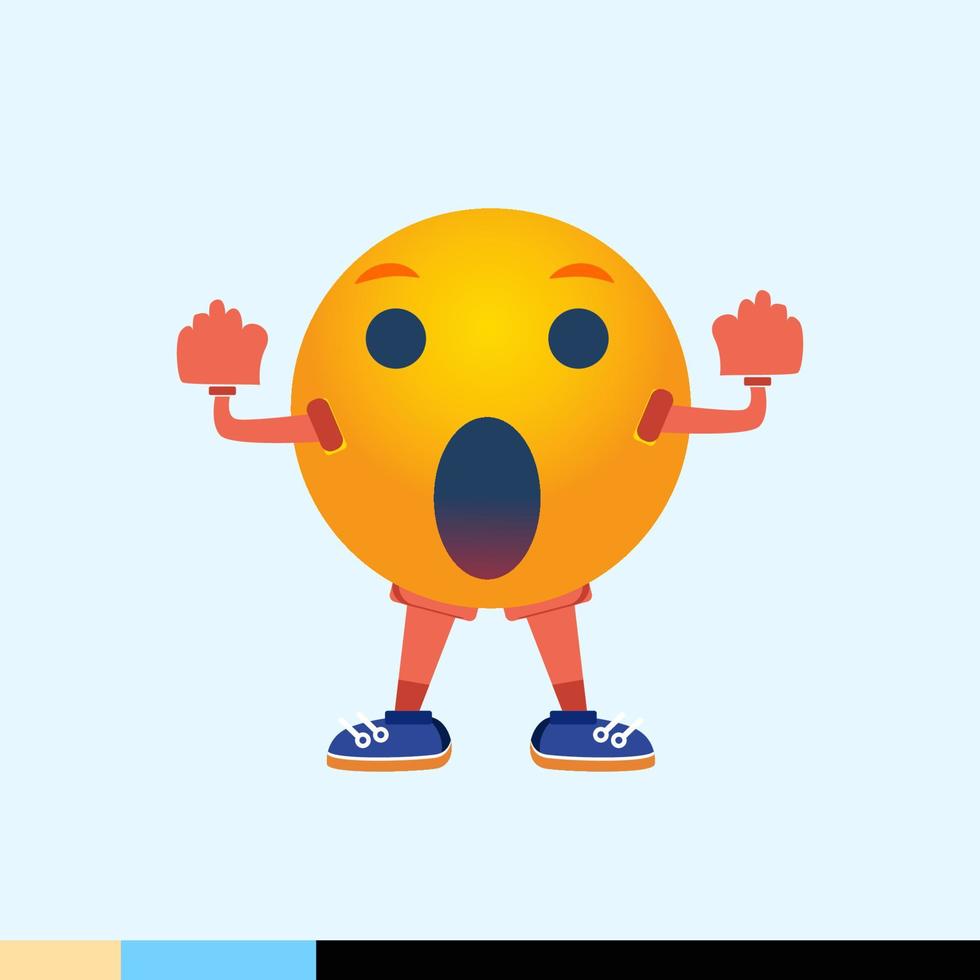 Cute character wow social media vector