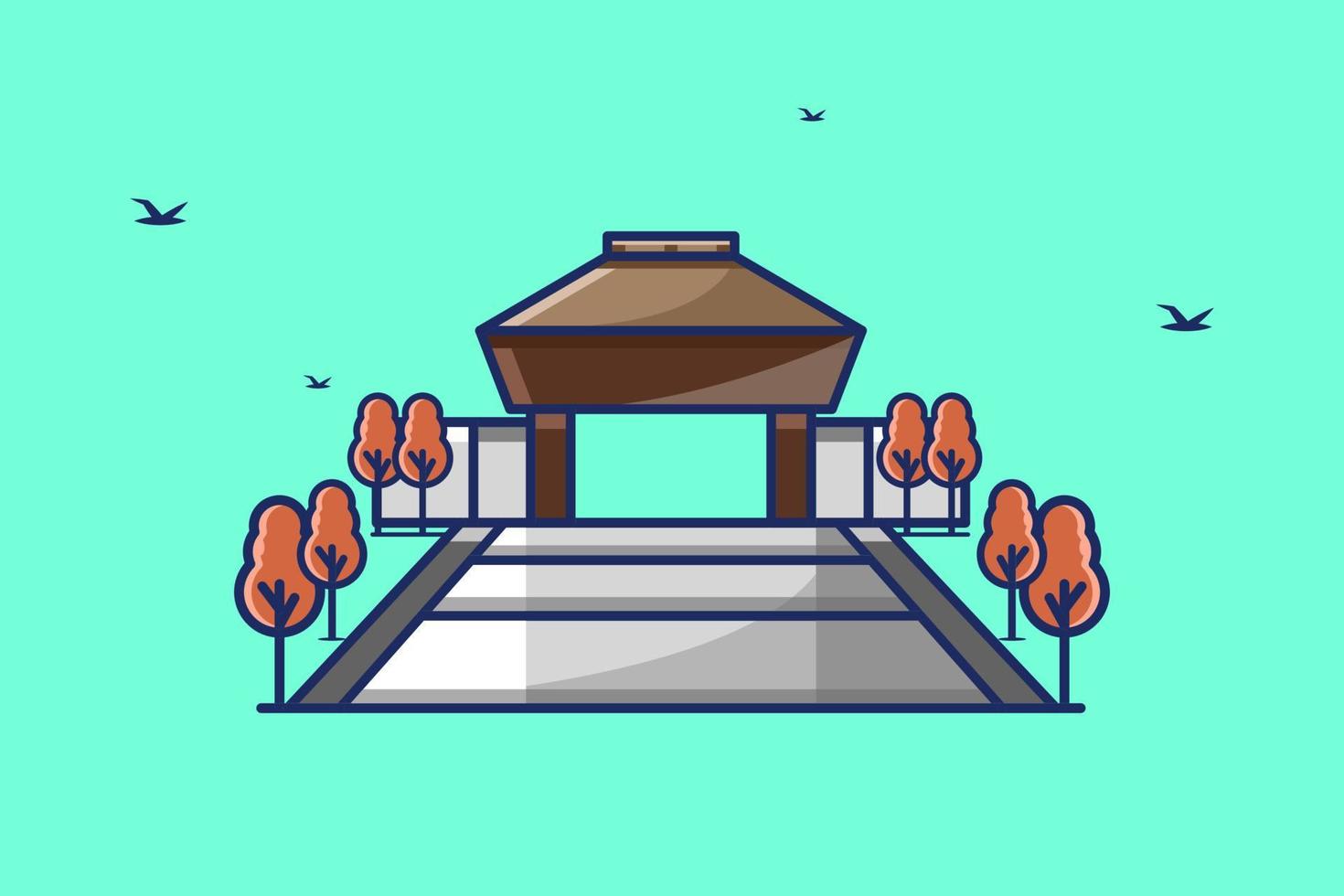 Vector illustration of anrakuji temple