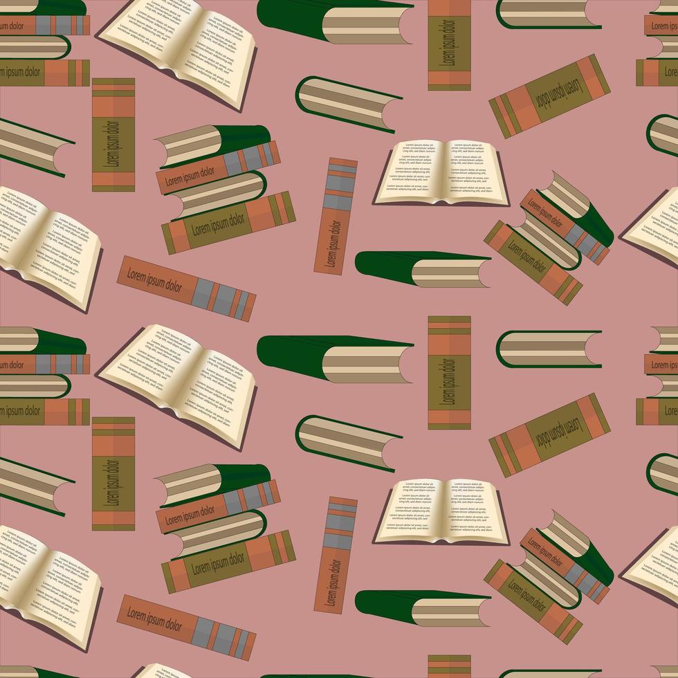 Seamless vector isoleted pattern with different books
