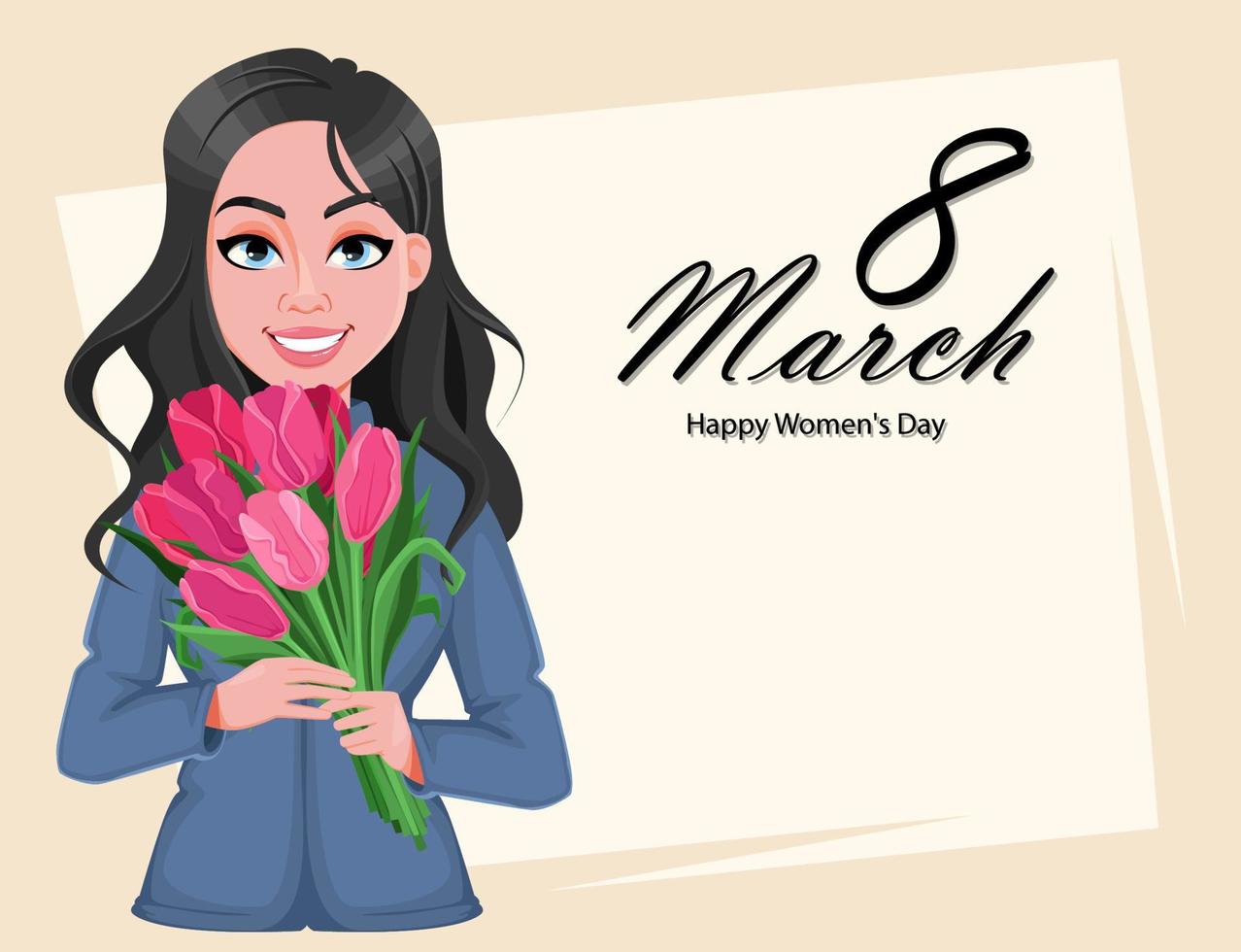 feliz dia de la mujer tarjeta de felicitacion vector