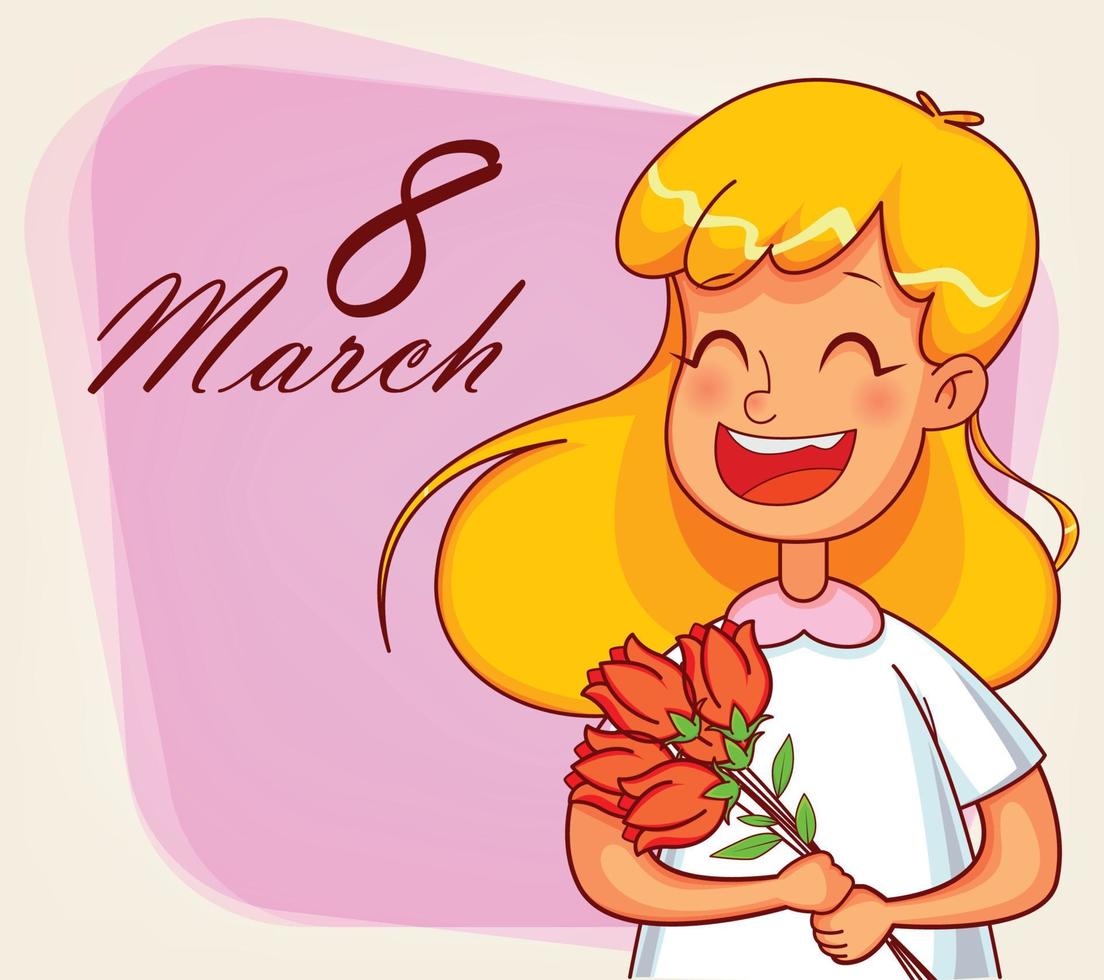 Happy International Women's Day greeting card vector