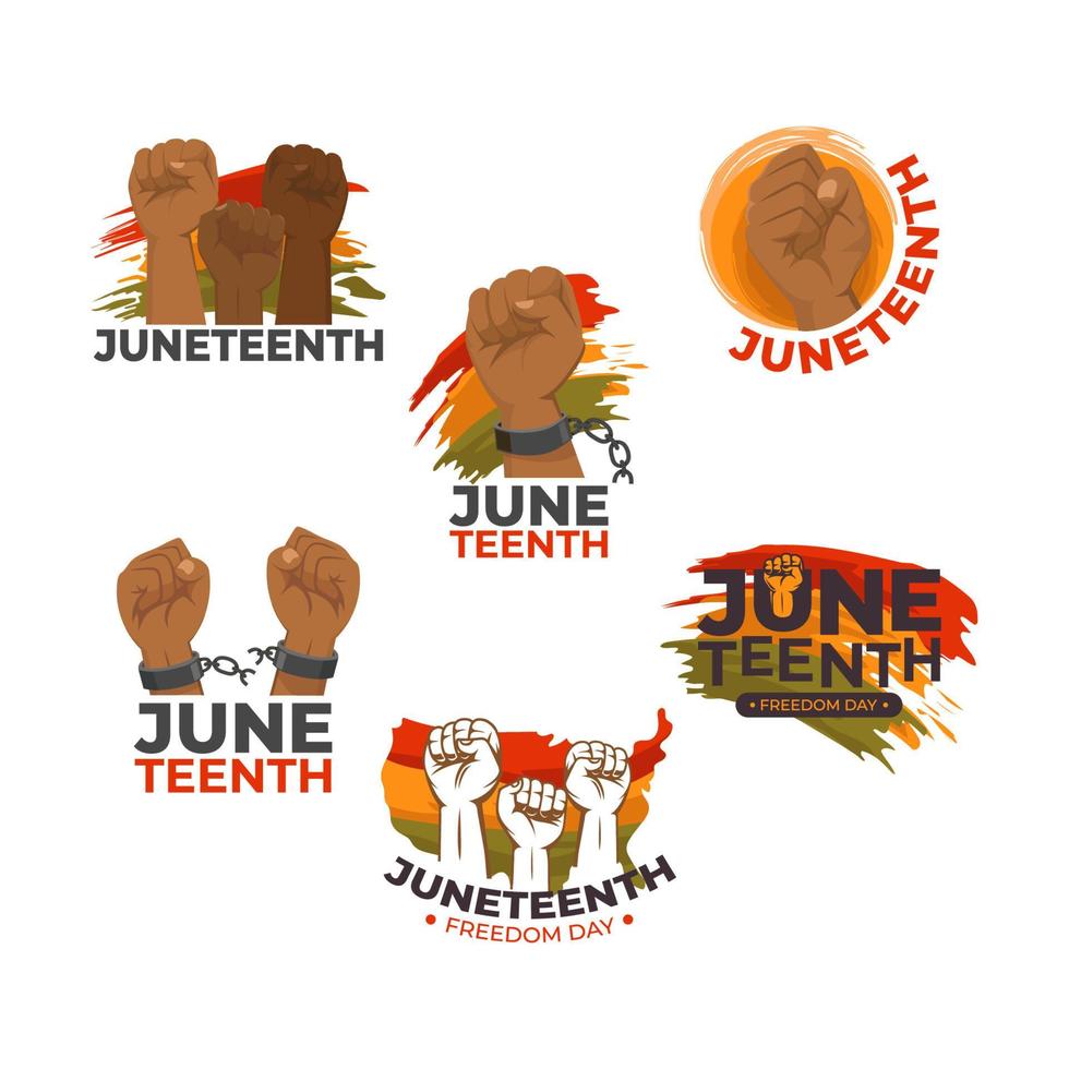Set of Juneteenth Sticker vector