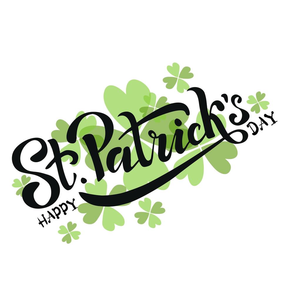 diseño de celebración irlandesa esbozado a mano. ilustración vectorial del logotipo del día de feliz san patricio. icono de tipografía de letras del festival de la cerveza. insignia de tipografía dibujada a mano con trébol vector