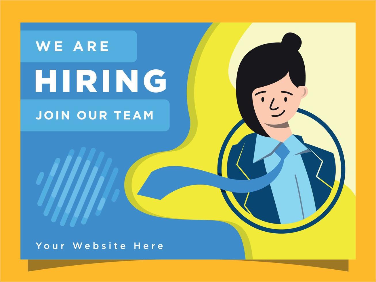 We are hiring banner template  job vacancy post design vector