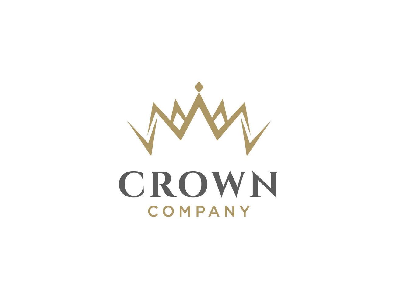 Abstract Geometric Crown Logo. Royal King or Queen Symbol. Flat Vector Logo Design Template Element