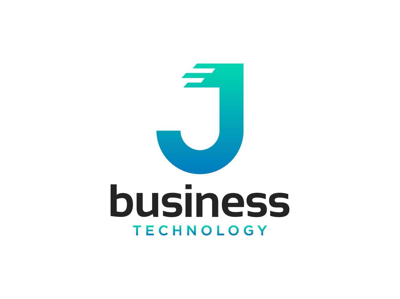 Abstract Initial Letter J Logo. White Geometric Shape with Blue Square Dot isolated on White Background. Usable for Business and Branding Logos. Flat Vector Logo Design Template Element