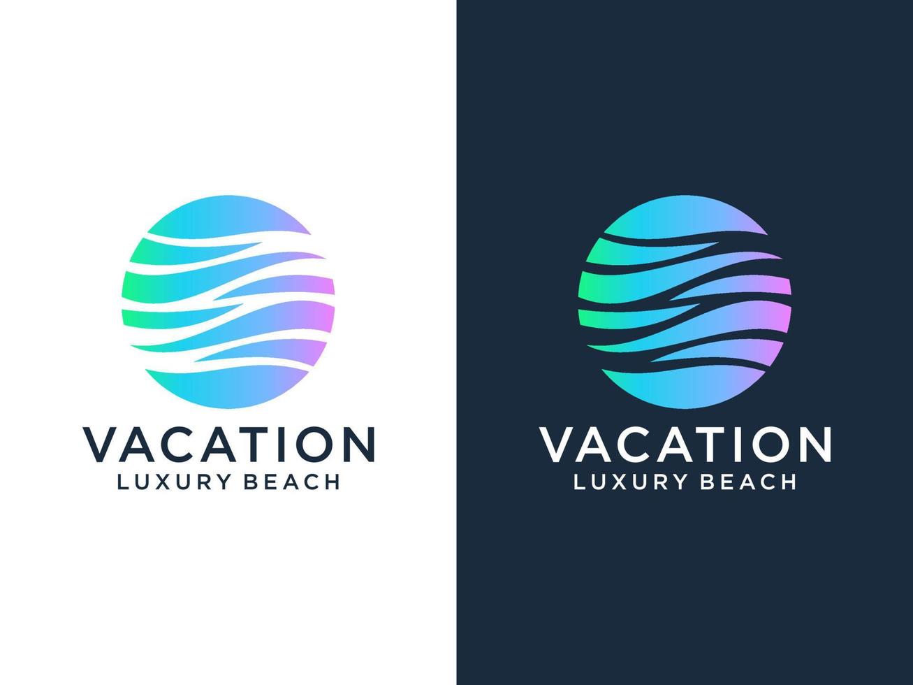 Abstract Ocean Sea Water Waves Logo. Blue Circle Striped Lines Style isolated on White Background. Usable for Business and Branding Logos. Flat Vector Logo Design Template Element