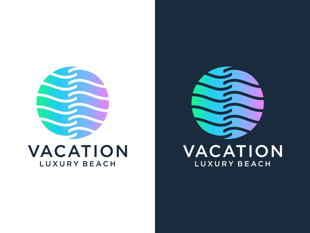 Abstract Ocean Sea Water Waves Logo. Blue Circle Striped Lines Style isolated on White Background. Usable for Business and Branding Logos. Flat Vector Logo Design Template Element