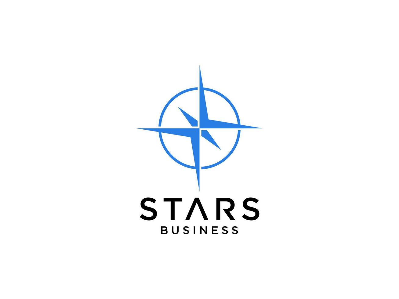 logotipo de empresa abstracta. estrella flecha cruz signo aislado sobre fondo blanco. elemento de plantilla de diseño de logotipo de vector plano.