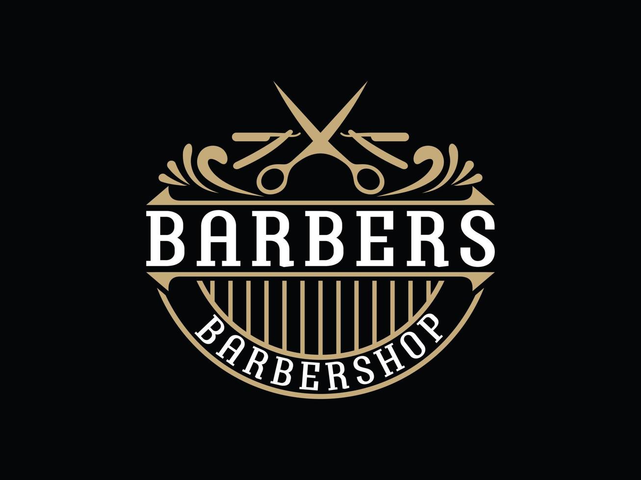 modern vintage logo and mustache icon of barber shop vector design ...