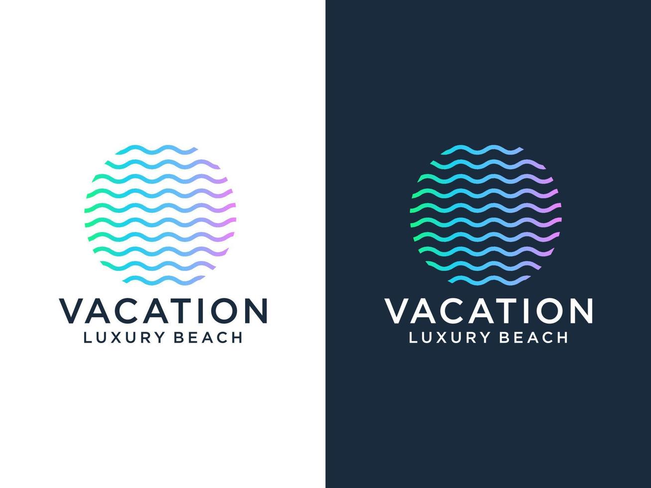 Abstract Ocean Sea Water Waves Logo. Blue Circle Striped Lines Style isolated on White Background. Usable for Business and Branding Logos. Flat Vector Logo Design Template Element