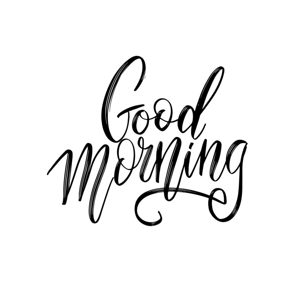 Hand drawn lettering phrase good morning for print, photo overlay ...