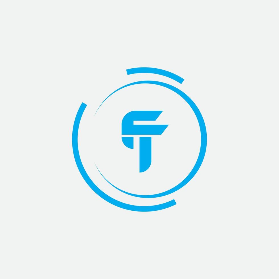 Initial letter FT logo vector design template