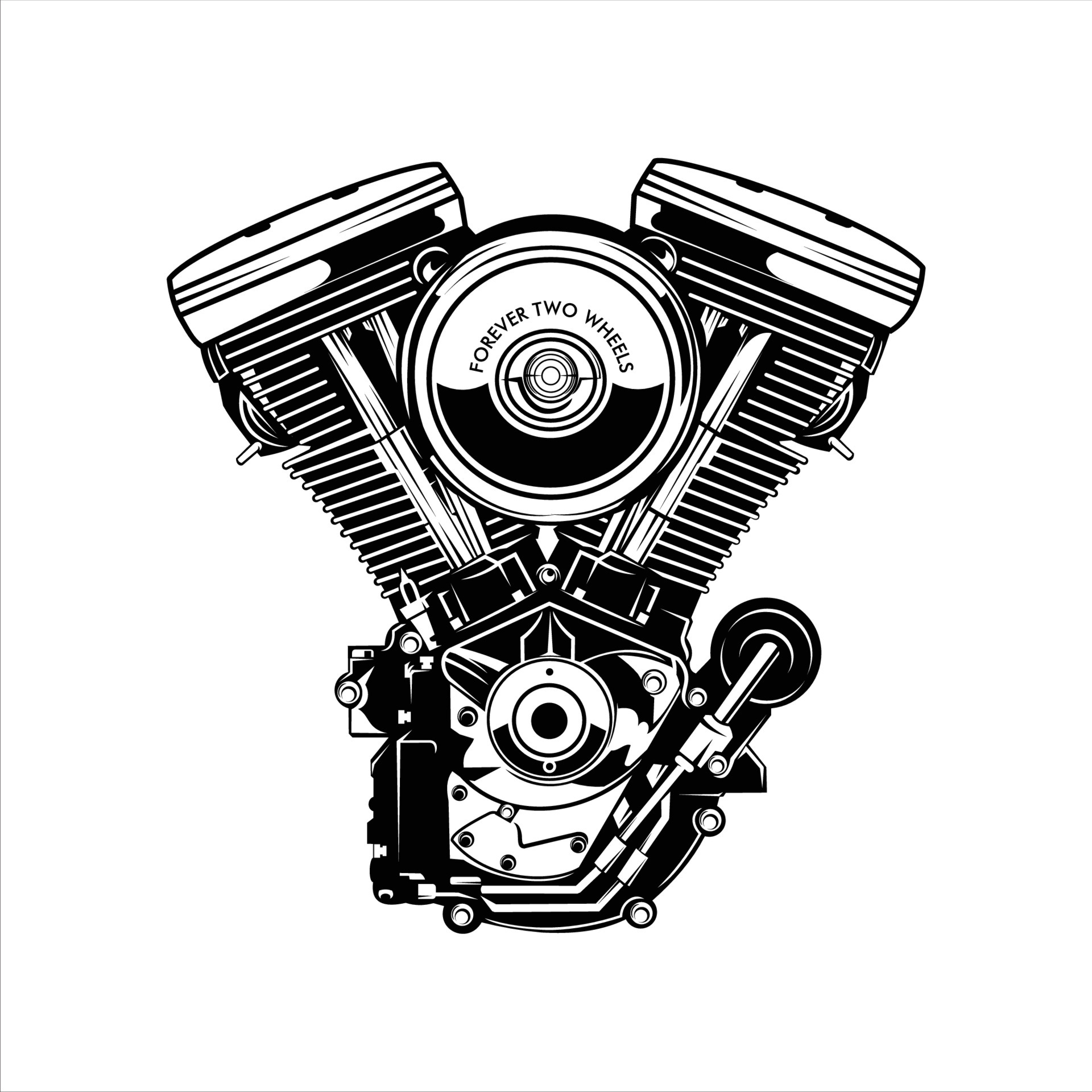 Premium Vector, Motorcycle engine