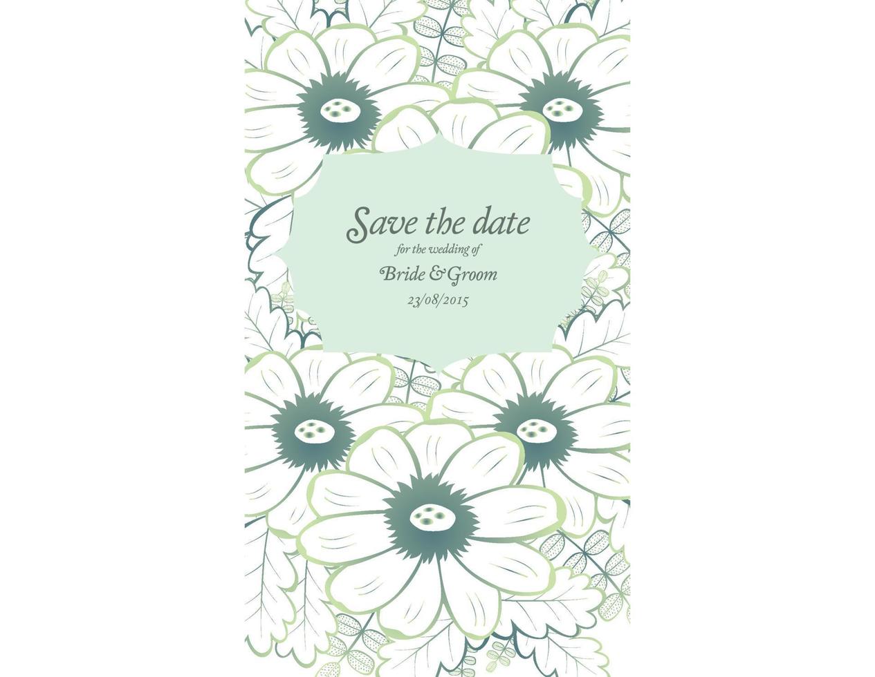 Save the date wedding invite card template. vector