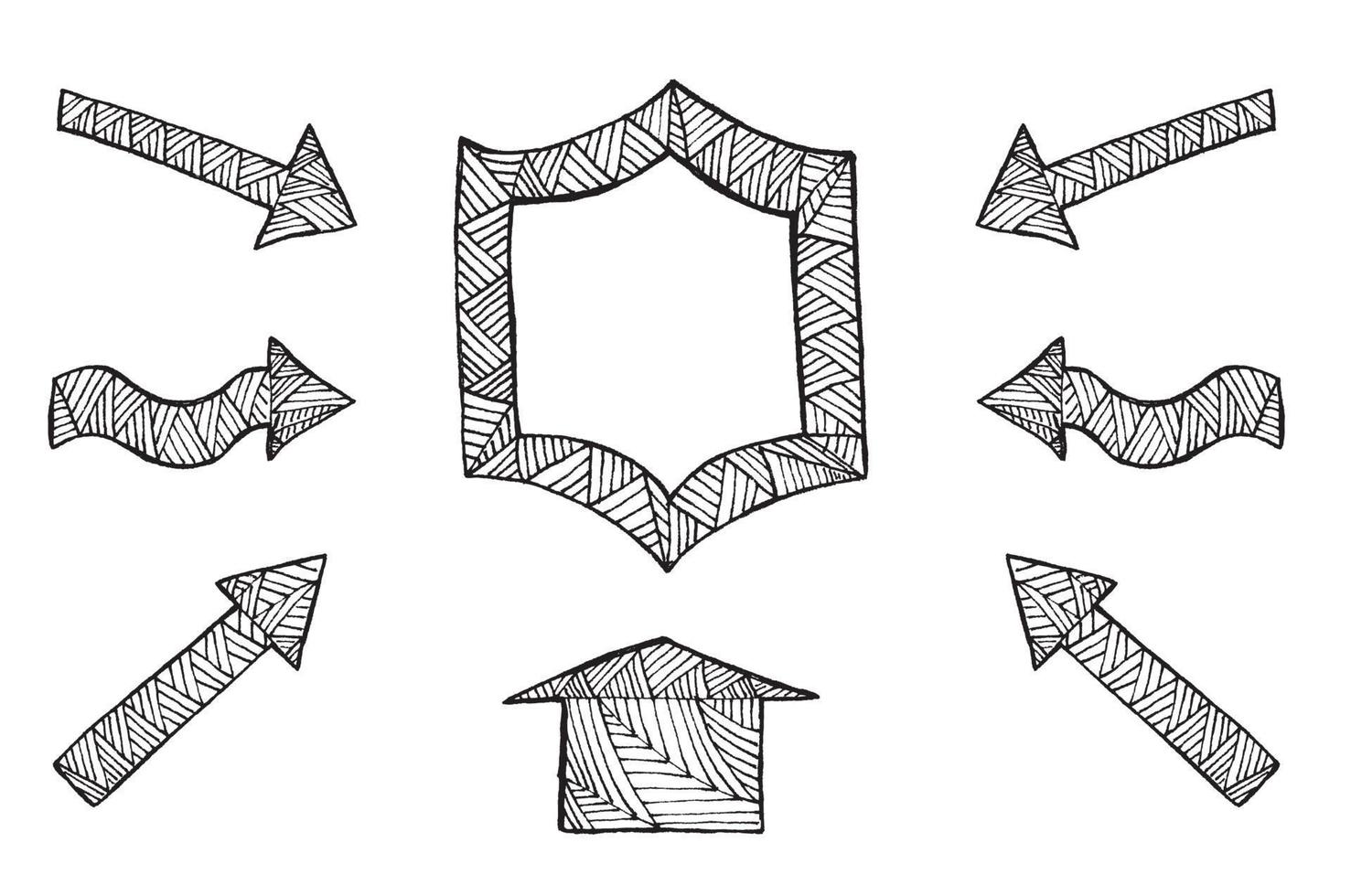 flechas dibujadas a mano. vector