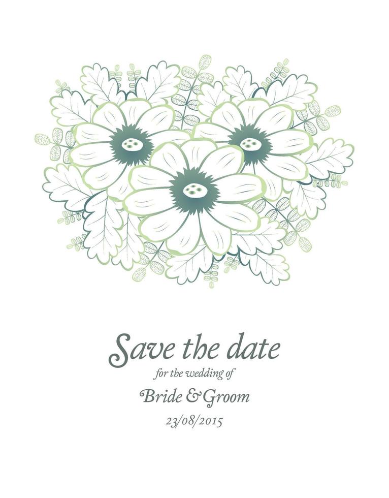Save the date wedding invite card template. vector