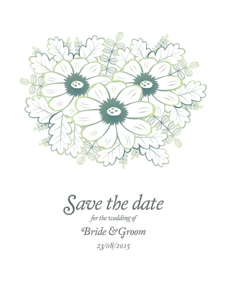 guarde la plantilla de tarjeta de invitación de boda de fecha. vector