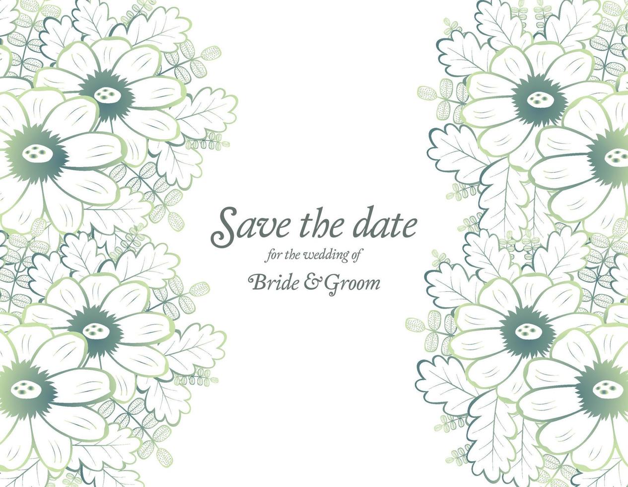 Save the date wedding invite card template. vector