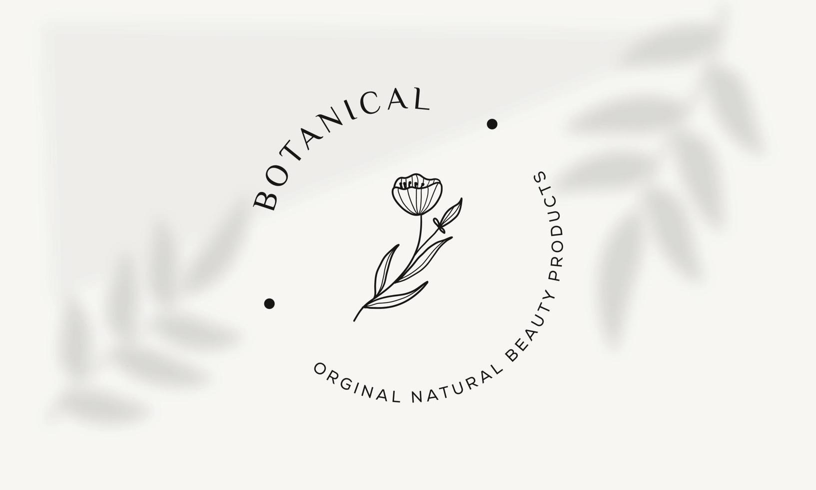 logotipo dibujado a mano con elementos florales botánicos con flores silvestres y hojas. logo para spa y salón de belleza, boutique, tienda orgánica, boda, diseñador floral, interior, fotografía, cosmética. vector