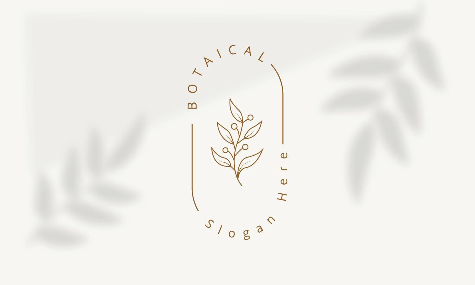 Botanical Floral element Hand Drawn Logo with Wild Flower and Leaves. Logo for spa and beauty salon, boutique, organic shop, wedding, floral designer, interior, photography, cosmetic. vector