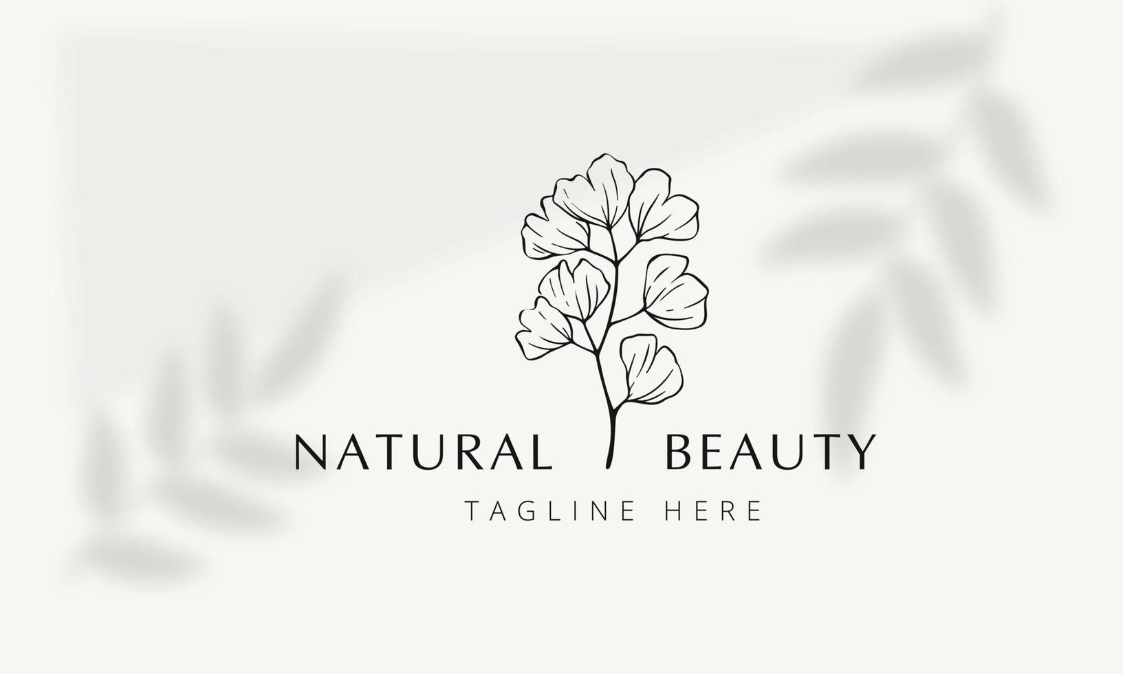 logotipo dibujado a mano con elementos florales botánicos con flores silvestres y hojas. logo para spa y salón de belleza, boutique, tienda orgánica, boda, diseñador floral, interior, fotografía, cosmética. vector