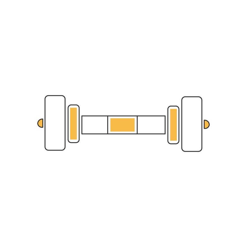 Stylish thin line icon sport dumbbell isolated on white background - Vector