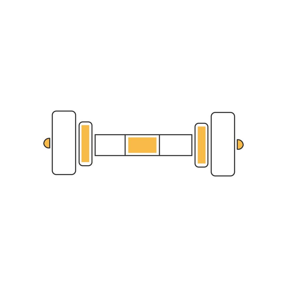 Elegante icono de línea delgada sport dumbbell aislado sobre fondo blanco - vector