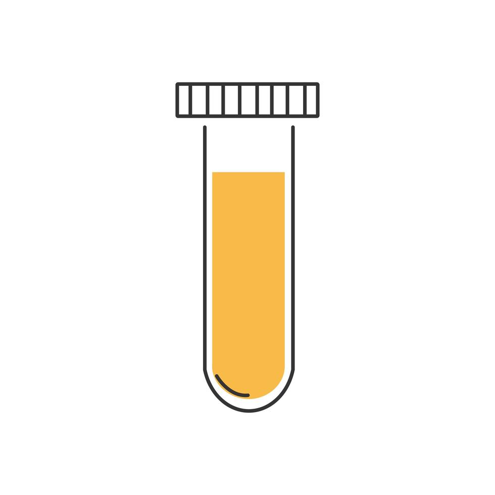 Stylish thin line icon of a test tube on a white background - Vector