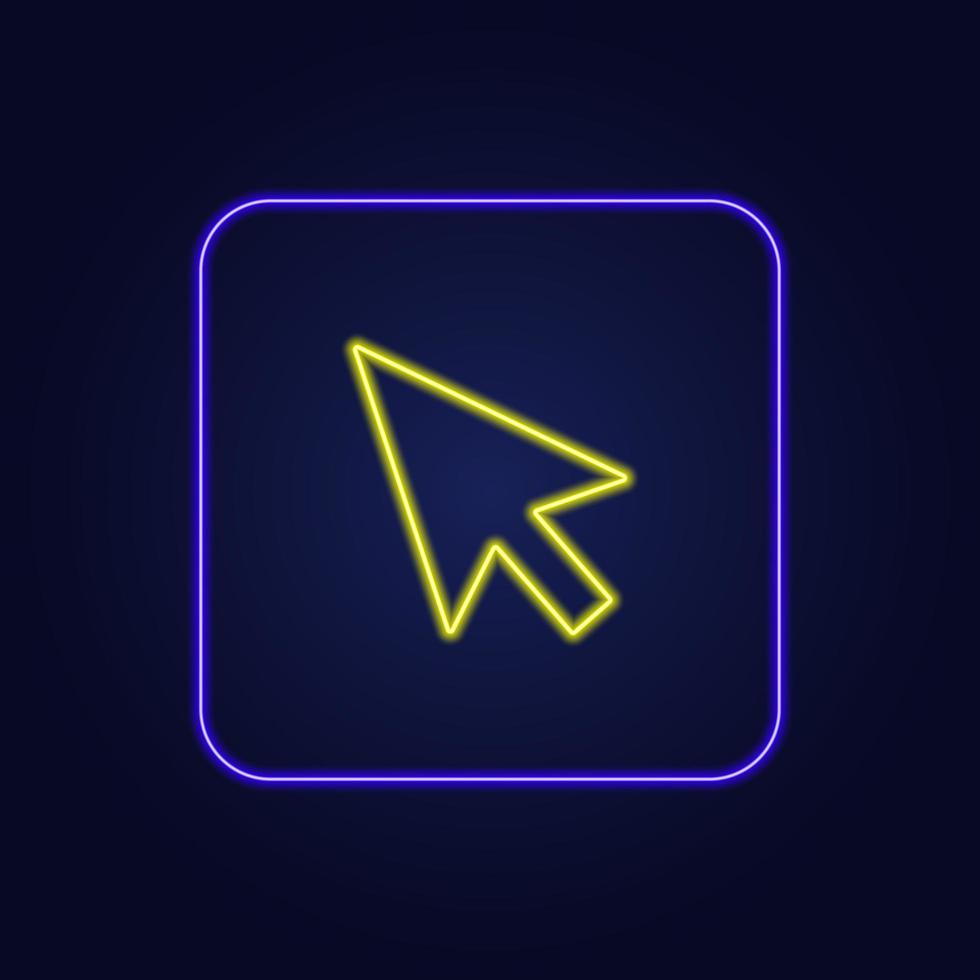 Beautiful stylish colorful neon icon sign cursor - Vector