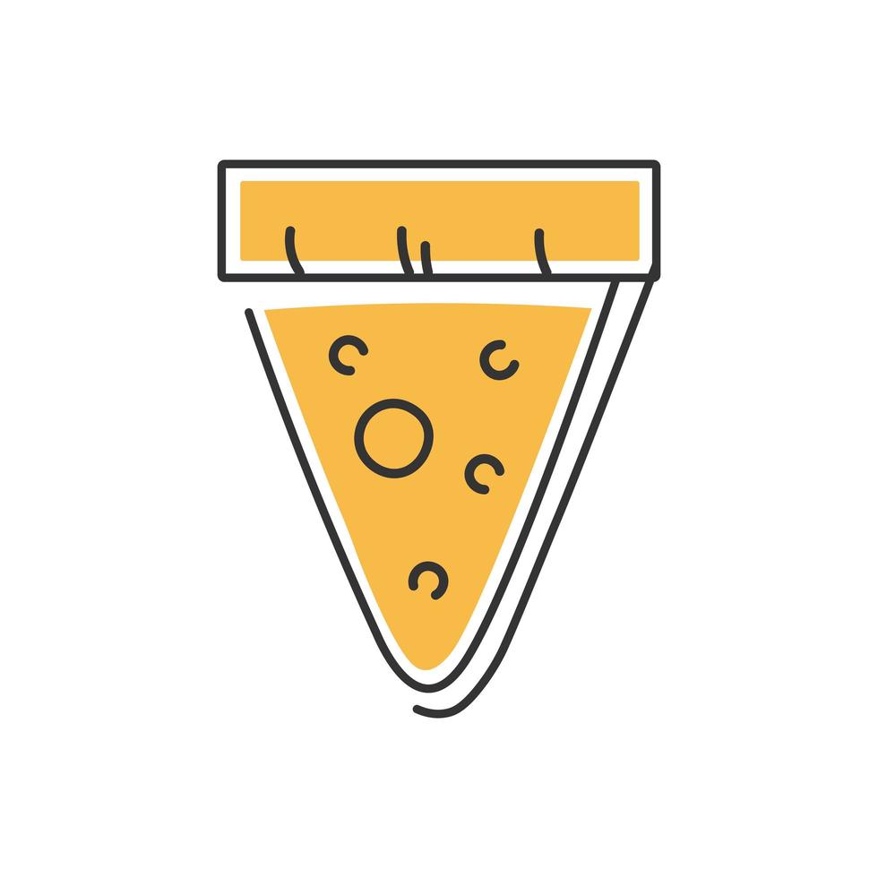 elegante icono de pizza de línea delgada aislado sobre fondo blanco - vector