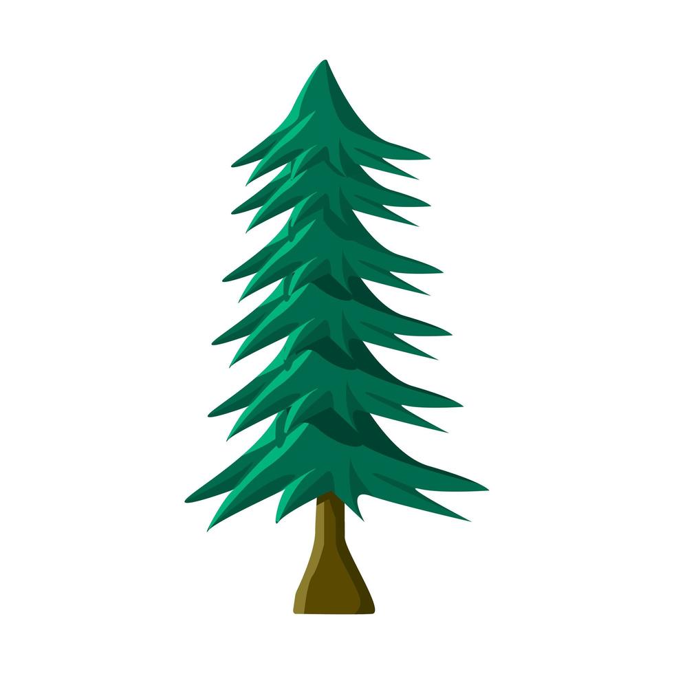 Realistic green spruce isolated on white background - Vector