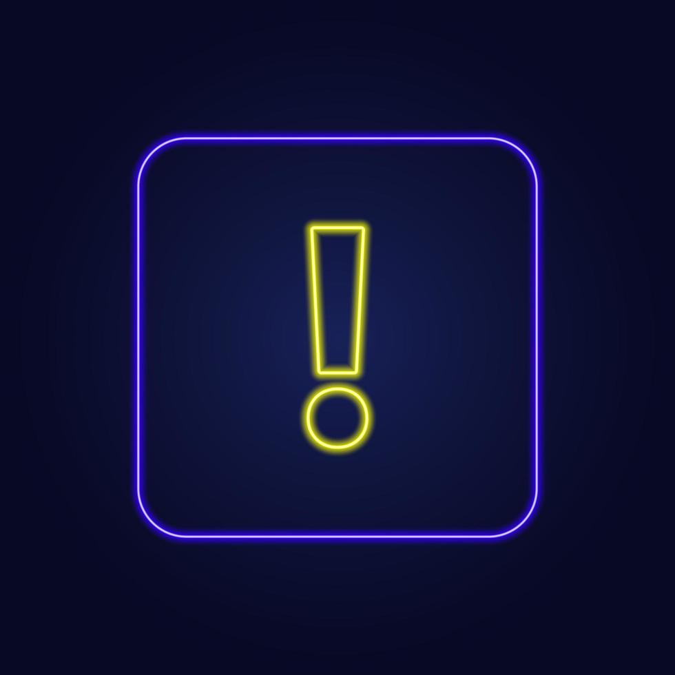 Beautiful stylish colorful neon exclamation mark icon - Vector