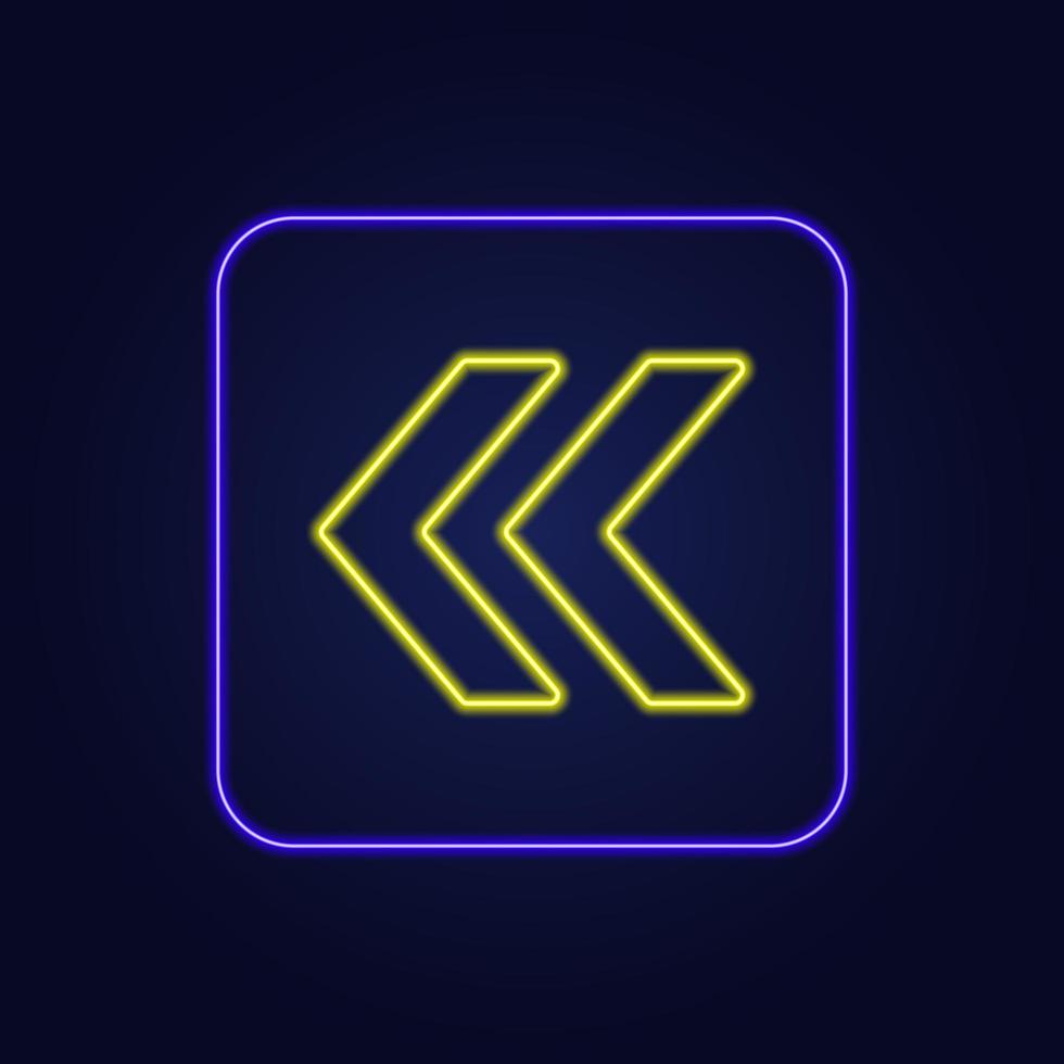 Beautiful stylish colorful neon left arrow icon - Vector