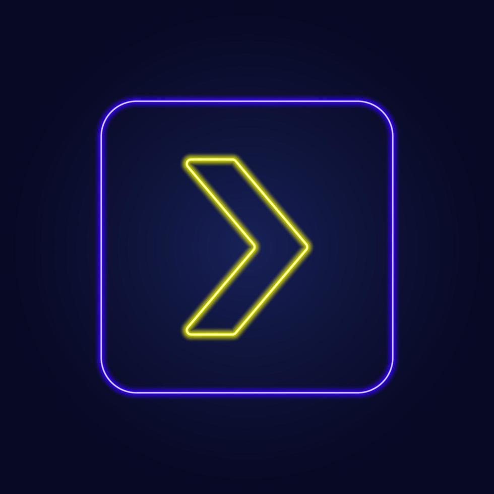 Beautiful stylish colorful neon right arrow icon - Vector