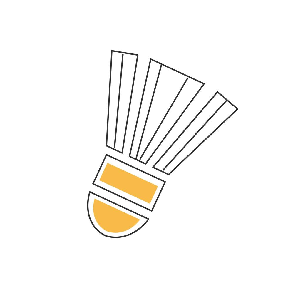 Stylish thin line badminton shuttlecock icon isolated on white background - Vector