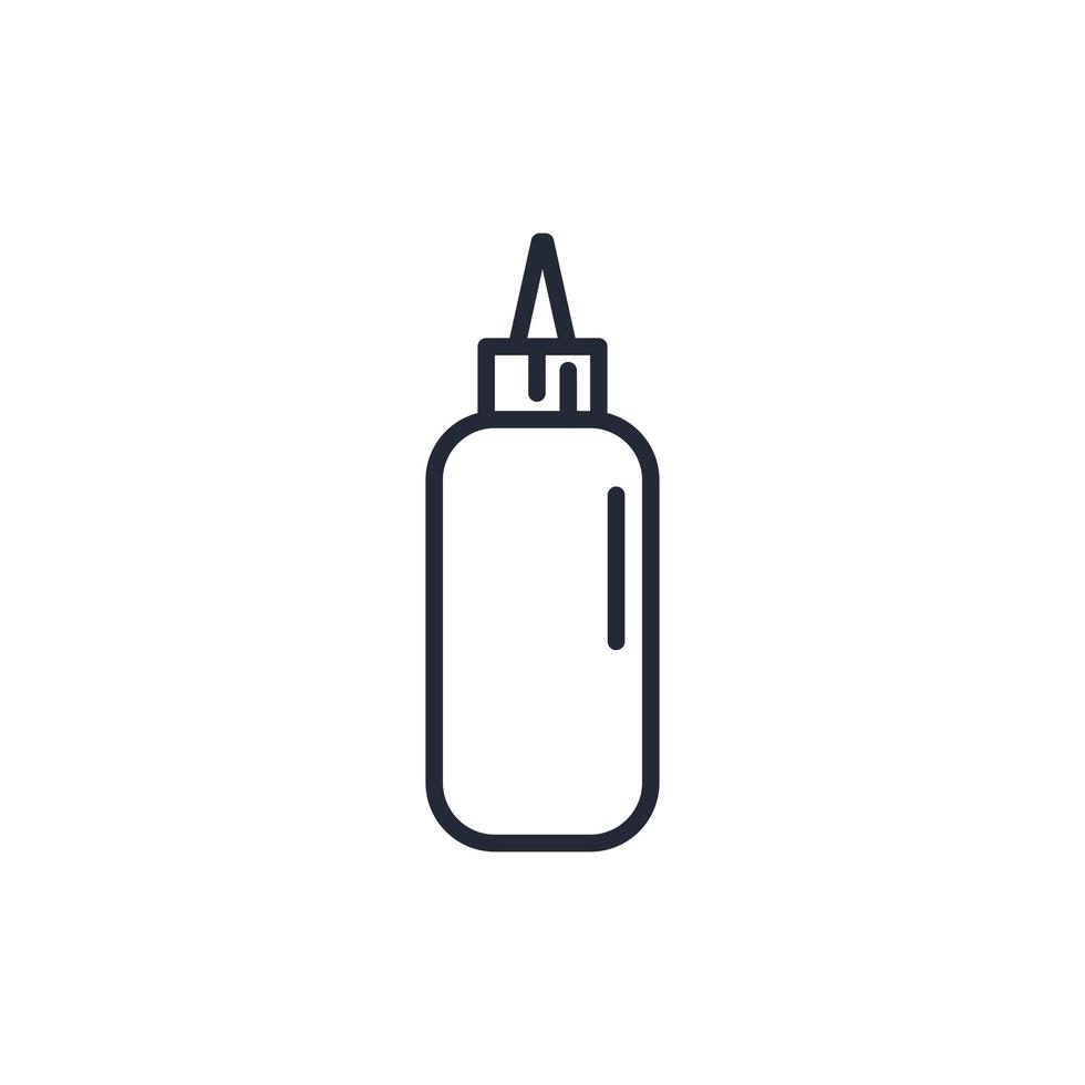 elegante icono de línea delgada botella de salsa aislado sobre fondo blanco - vector