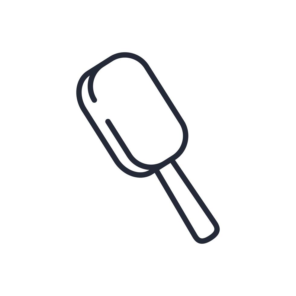 Elegante icono de helado de línea delgada aislado en fondo blanco - vector