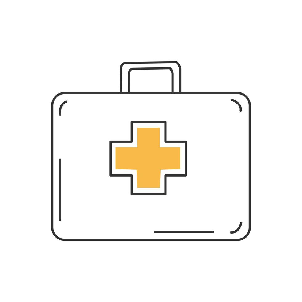 Stylish thin line medical suitcase icon isolated on white background - Vector