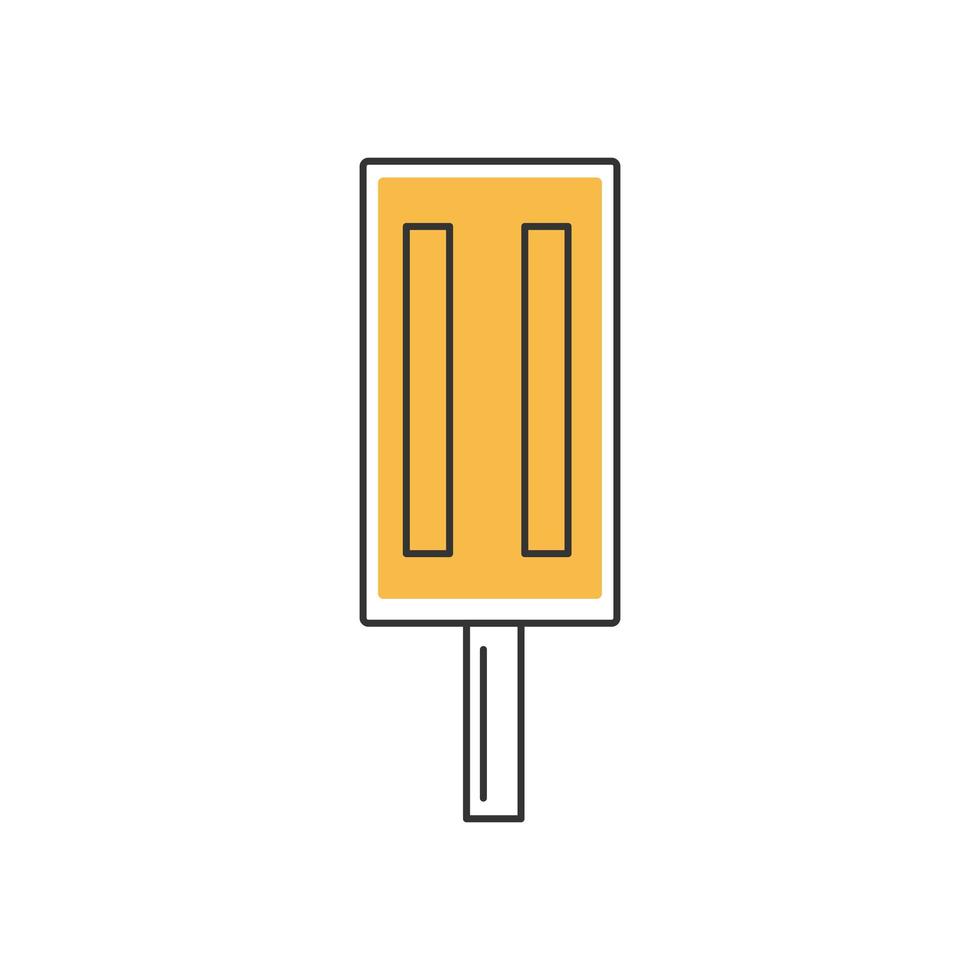 Elegante icono de helado de línea delgada aislado en fondo blanco - vector