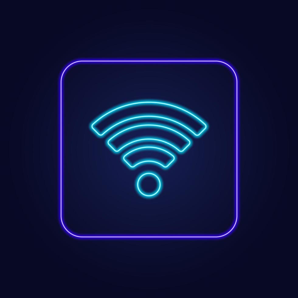 Beautiful stylish colorful neon wi-fi icon - Vector