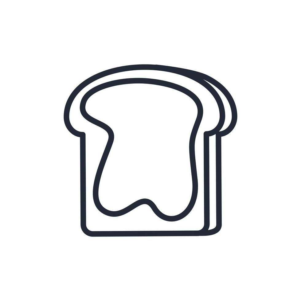 Stylish thin line icon of toasted bread on a white background - Vector