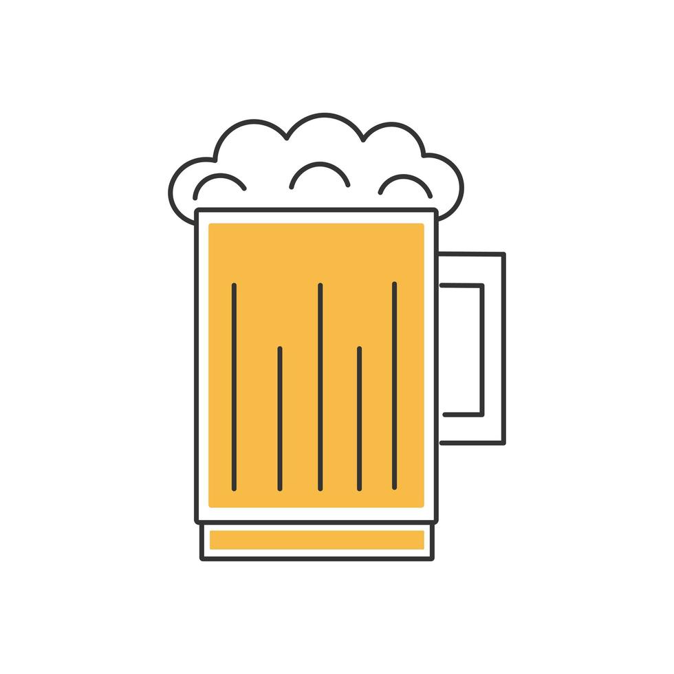 elegante icono de línea delgada de un vaso de cerveza sobre un fondo blanco - vector