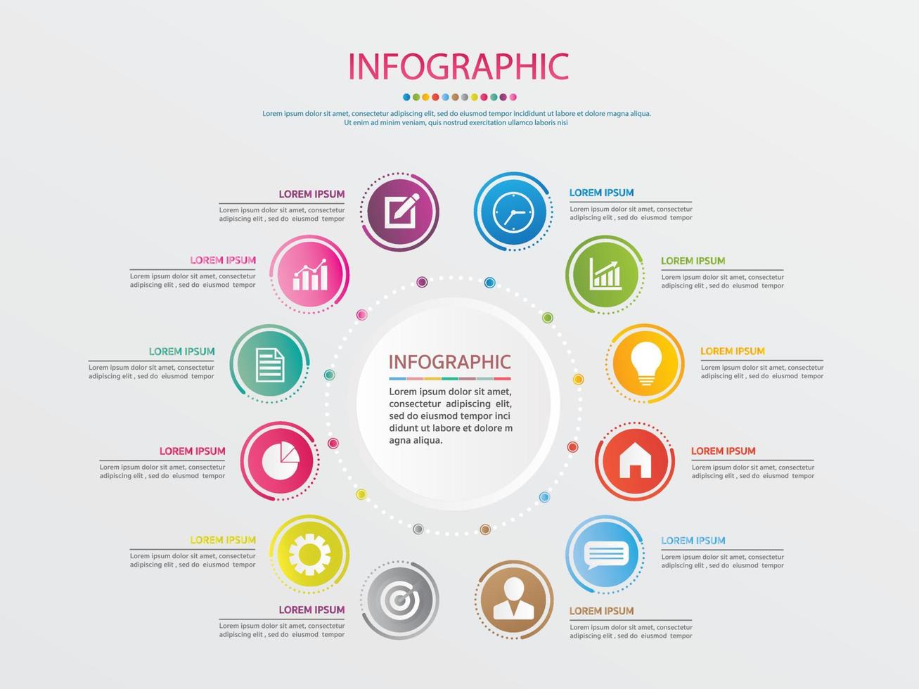 Timeline for 12 months, Infographic template for business. vector