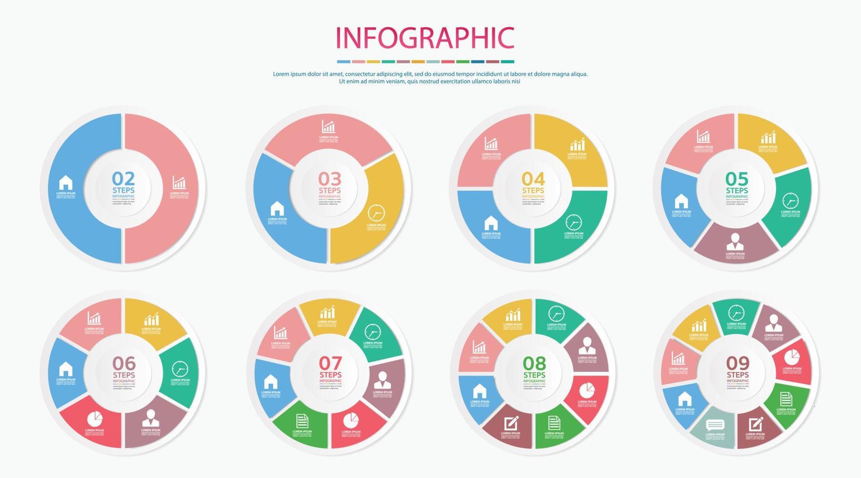 Timeline infographics design vector and marketing icons. Business concept with 8 options, steps or processes .