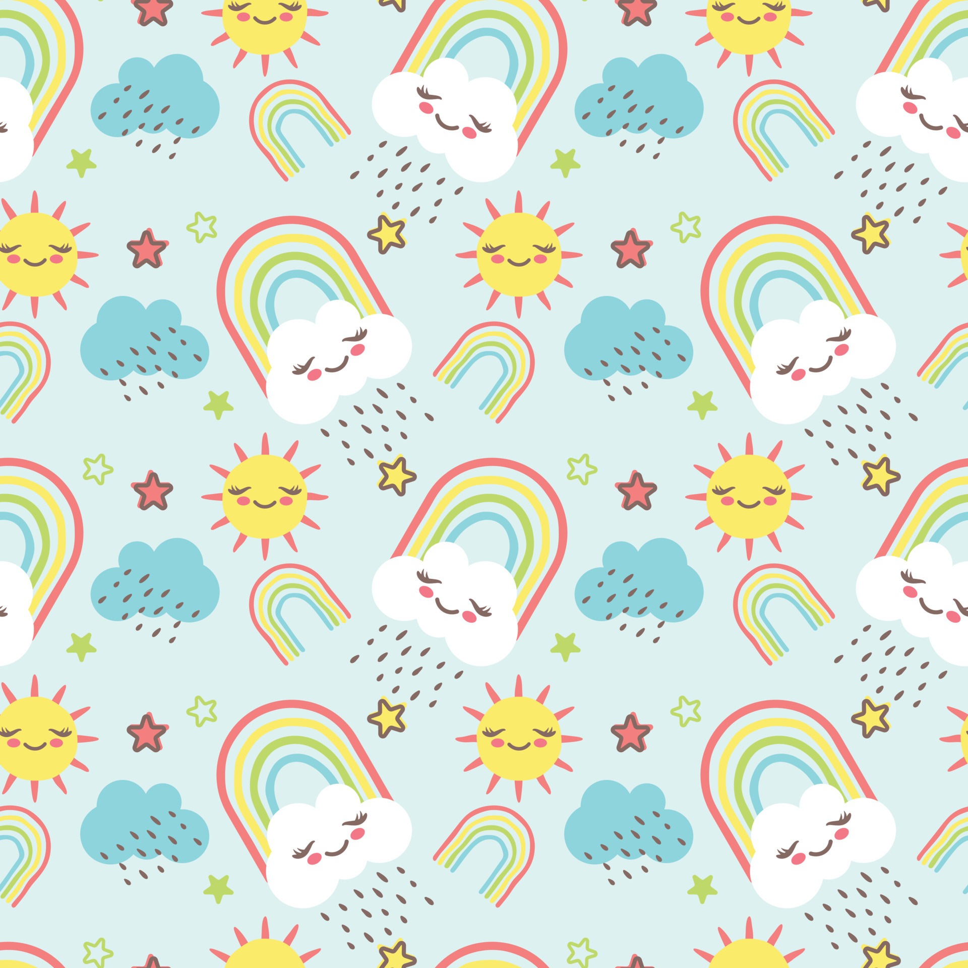 Hand drawn seamless pattern with rainbows 6033184 Vector Art at Vecteezy