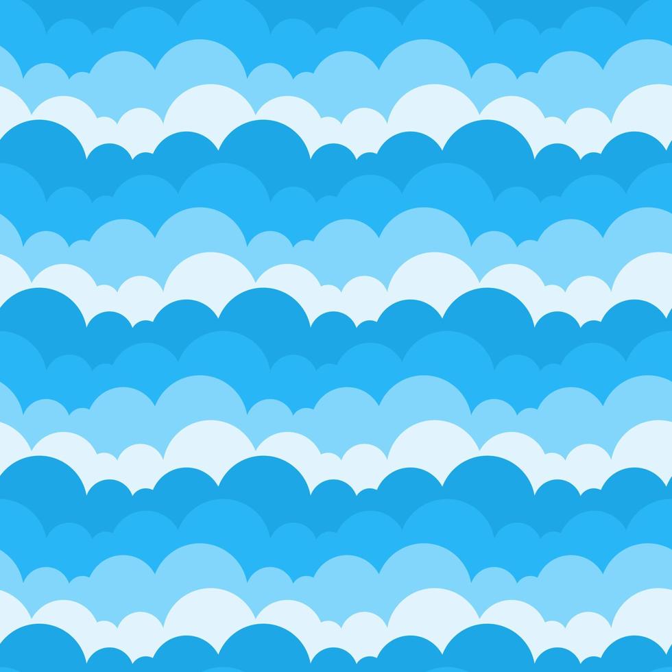 Blue sky clouds seamless pattern vector