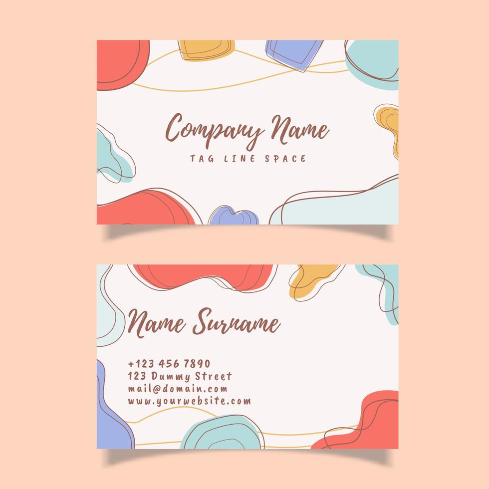 Abstract Modern Business Card Template With Organic Shape vector