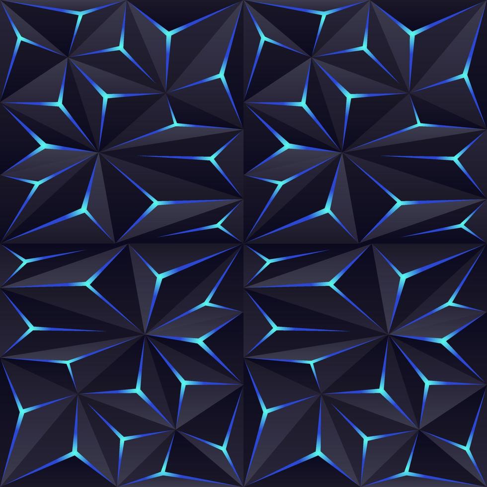 Abstract dark polygon background with light effect vector