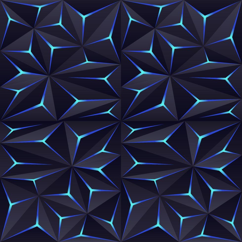 Abstract dark polygon background with light effect vector